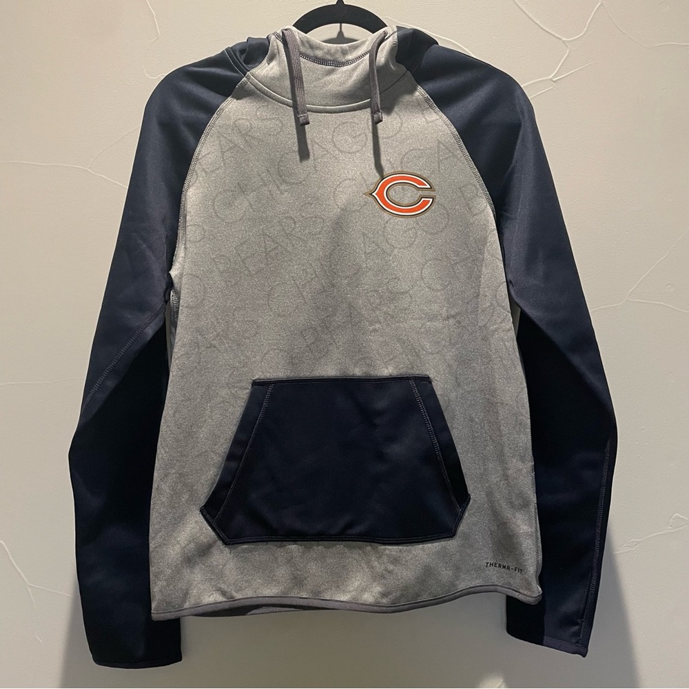 Nike Gray and Navy Chicago Bears Pullover Hoodie